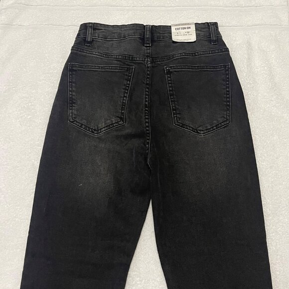 Cotton On Women's Stretch Mom Jeans - Charcoal, Size 4, New - Picture 11 of 12